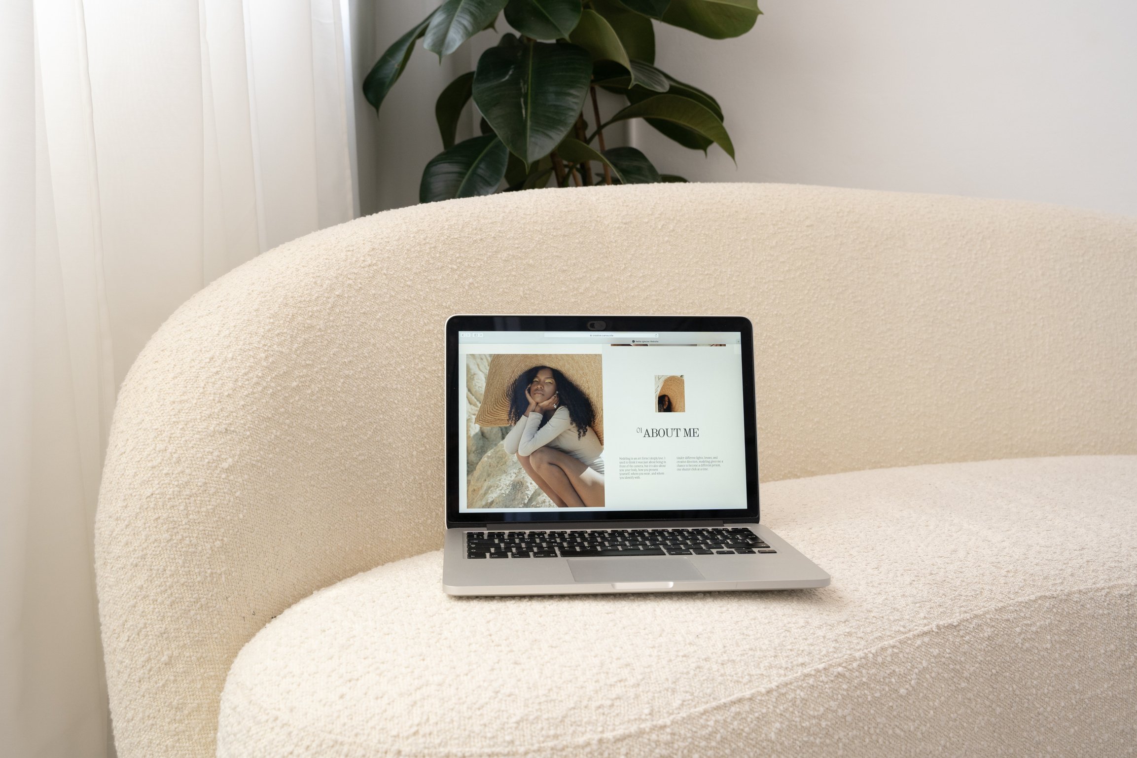 Branding Collaterals Laptop on a Couch